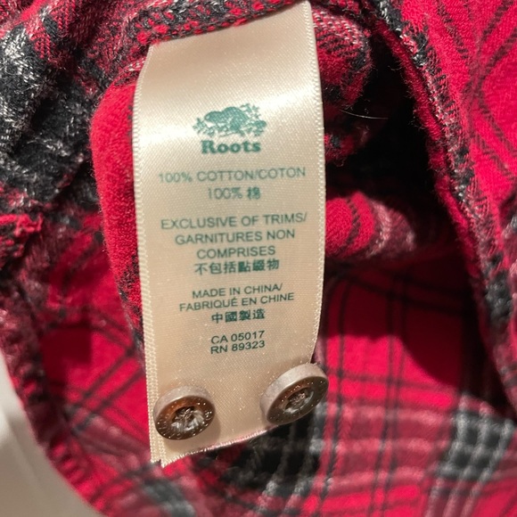 Roots Plaid Flannel Shirt - Red/Black - S - Picture 5 of 5